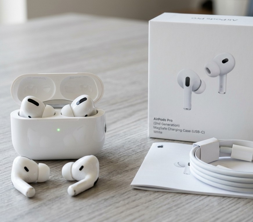 Airpods pro 2nd generation 100% Anc Adaptive mode (Higher Grade) White - Image 4