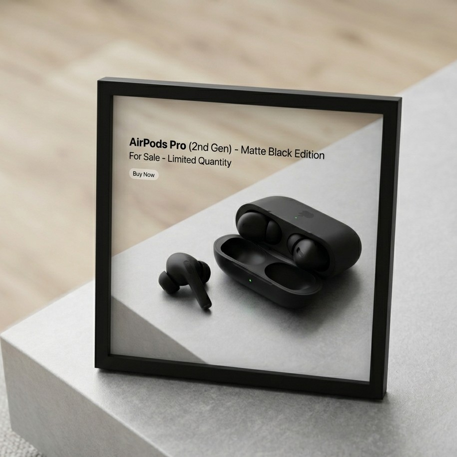 Airpods pro 2nd generation 100% Anc Adaptive mode (Higher Grade) Black - Image 3