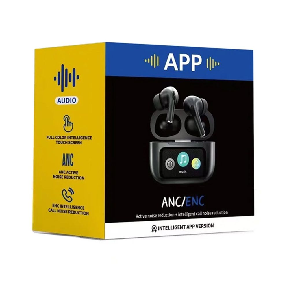 E9 Pro Max App Supported ANC/ENC Display Touch Control BT 5.4 Wireless Earbuds with Zwsvibe App - Image 3
