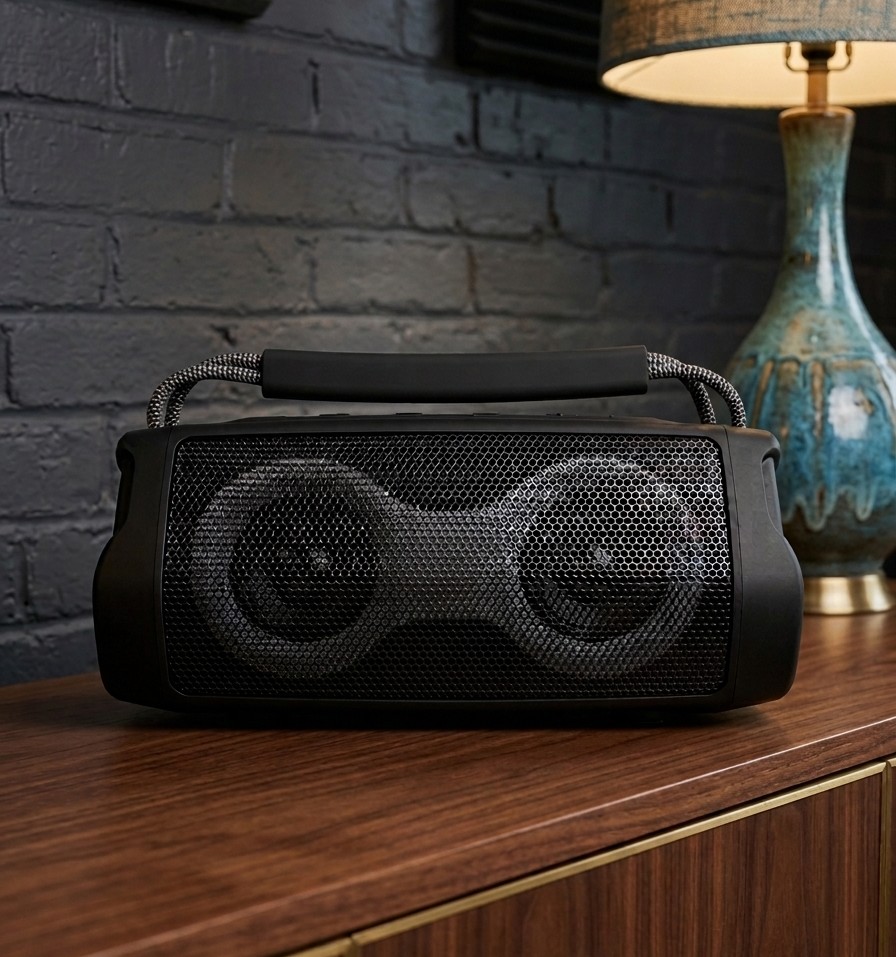 ET-313 Portable Wireless Bluetooth Speaker with RGB Lights, FM Radio, AUX/USB/TF Support, Bluetooth V5.3, 12H Playtime
