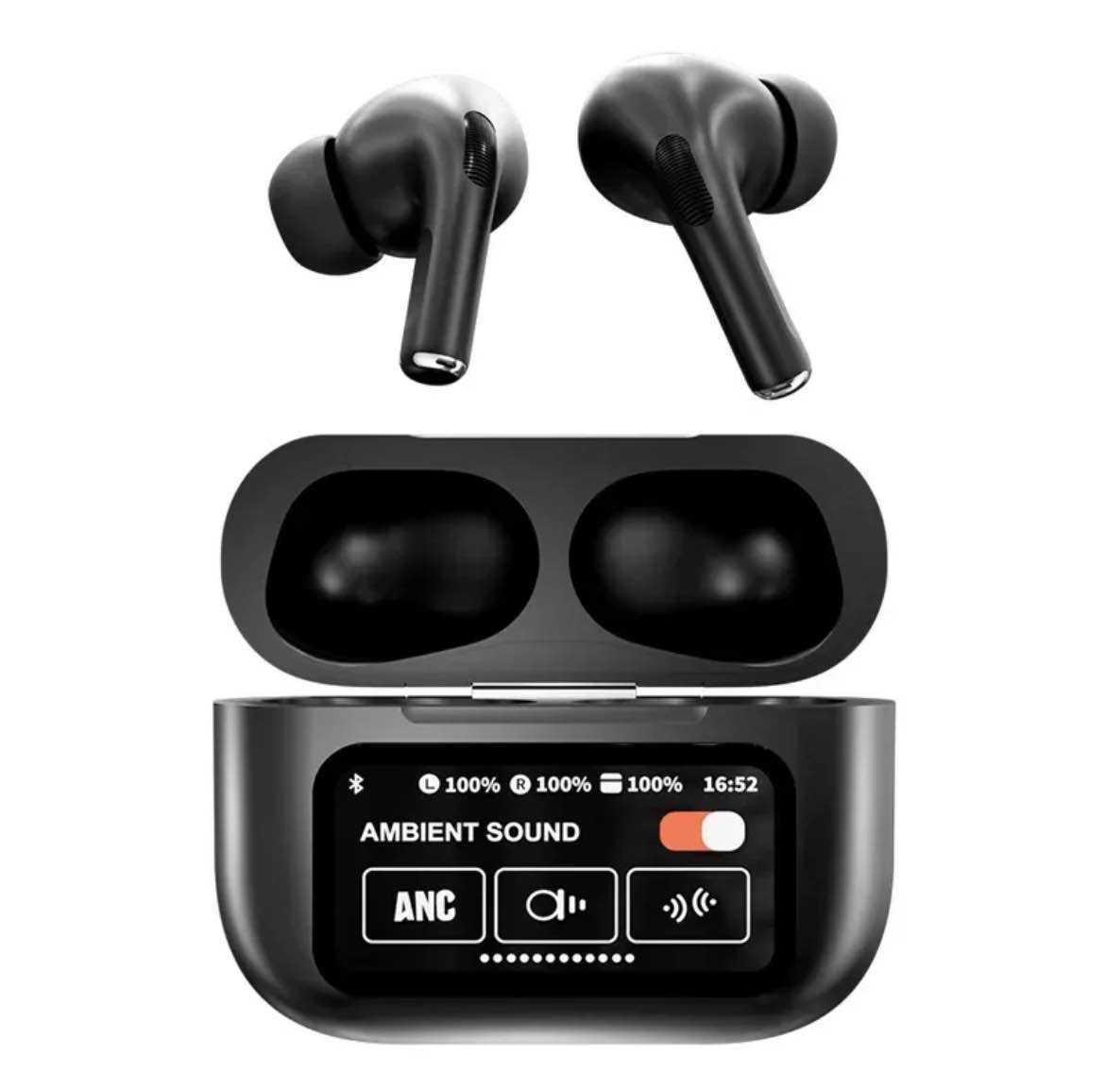 E9 Pro Max App Supported ANC/ENC Display Touch Control BT 5.4 Wireless Earbuds with Zwsvibe App - Image 2